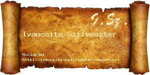 Ivancsits Szilveszter névjegykártya